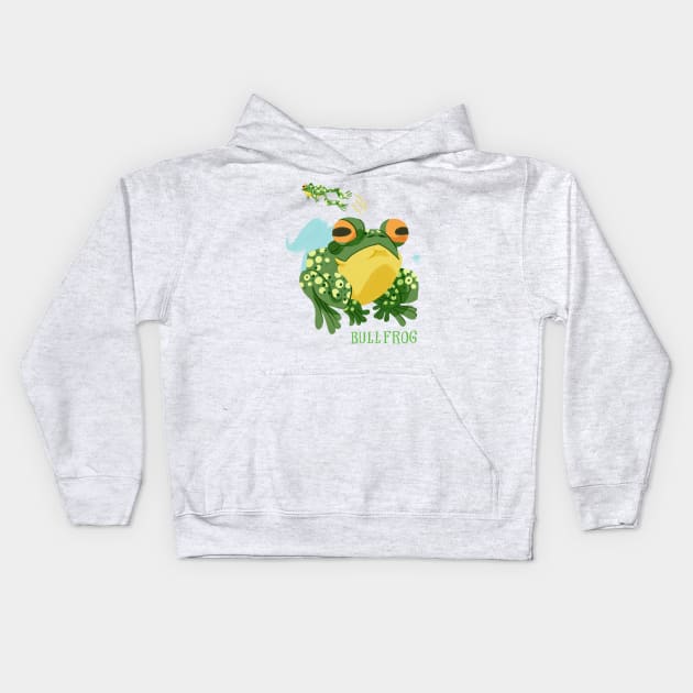 Bullfrog Kids Hoodie by washburnillustration